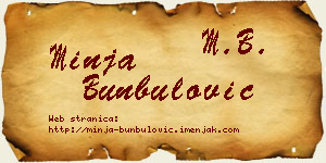 Minja Bunbulović vizit kartica